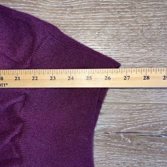 J.Mclaughlin 100% Cashmere Sweater Bennie Purple Wine Wrap Style V Neck Size M - Picture 5 of 9